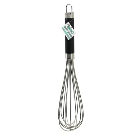 İbico İ22-062 35cm Siyah Silikon Kaplı Krom Saplı Çelik Metal Çırpıcı- 12'li Paket