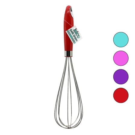 İbico İ22-066 35cm Renkli Plastik Saplı Çelik Metal Çırpıcı- 12'li Paket