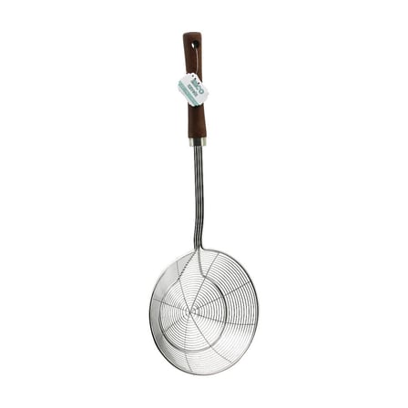 İBİCO İ22-298 Derin Çelik Kevgir 16cm Akasya Ahşap Saplı- 12'li Paket