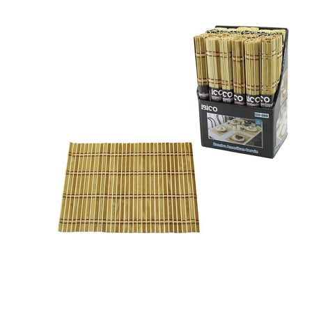 İBİCO İ22-266 Dikdörtgen Hasır & Bambu Amerikan Servis Altı (İp Desenli, 30x40cm)- 24'li Paket
