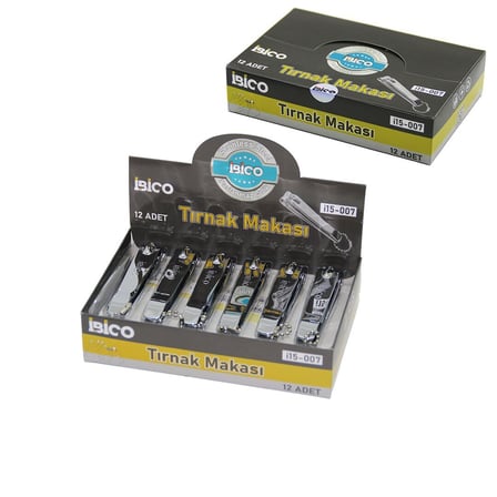 İbico İ15-007 Battal Gri Tırnak Makası- 12'li Paket