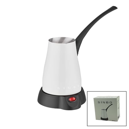 Sinbo SCM-2960 Krem Elektrikli Cezve (Türk Kahve Makinesi, 5 Fincan, 400ml Hazne, Paslanmaz Çelik, 3