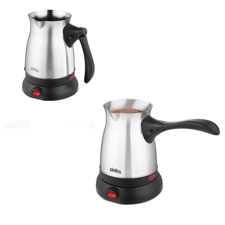 Sinbo SCM-2992 Çelik Elektrikli Cezve (Türk Kahve Makinesi, 6 Fincan, 500ml, 600W)