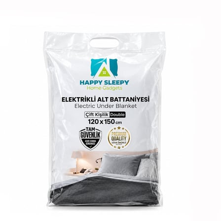 Happy Sleepy Home Gadget Elektrikli Battaniye Çift Kişilik - 120x150 cm 45/90W 220V- 9'li Paket
