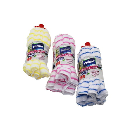 Evima TM-662 Eko Welsoft Çizgili Havlu Mop- 100'li Paket