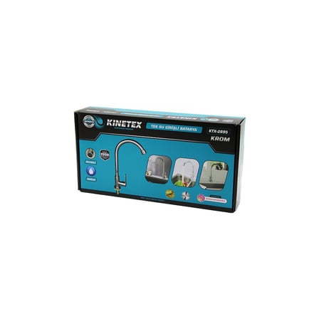 Kinetex KTX-2895 Krom Tek Su Girişli Mix Uzun Kuğu Evye Aç Kapa Batarya