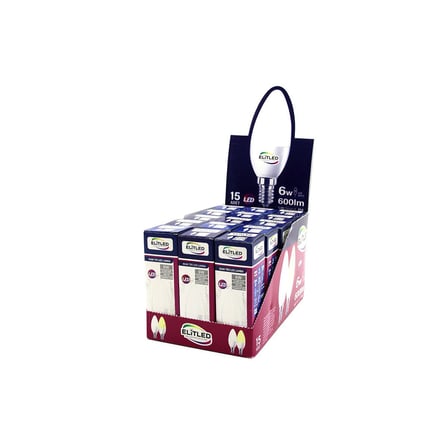 Elitled EL-08-Y1 6W E14 Mum Tipi Beyaz LED Ampul 600 Lümen 6500K- 15'li Paket