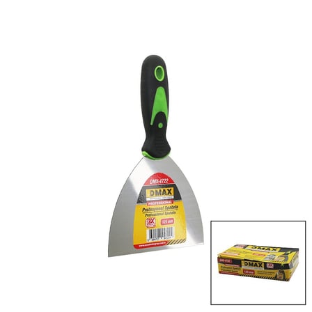 DMAX DMX-4722 125mm Metal Spatula Fiber Saplı- 12'li Paket
