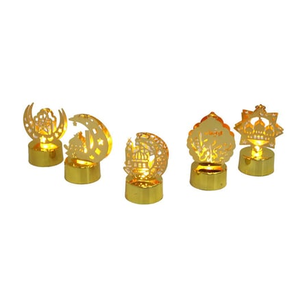 KRD-7941 Metal Mix Desen Pilli Ramazan Led Işık- 12'li Paket