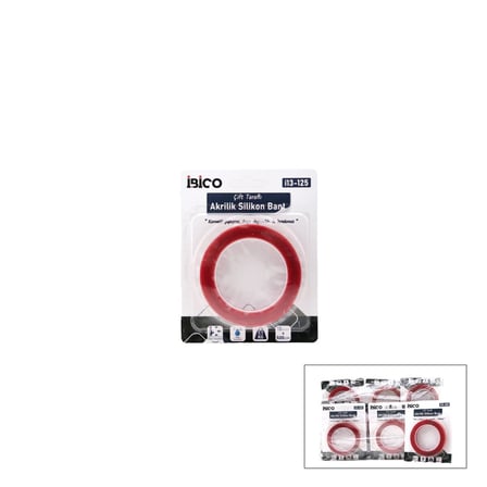 İbico İ13-125 Akrilik Silikonize Çift Taraflı Bant 18mm x 5m (Max: 5.5kg)- 12'li Paket
