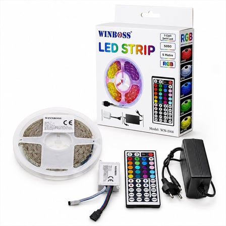 Winnboss Strip Light WN-1144 RGB Kumandalı Şerit LED 5 mt - 3 Çip, 5050 SMD, 54 LED/m