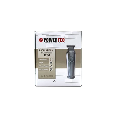 Powertec TR-758 Saç Sakal Ense Çizim Traş Makinesi - T Bıçaklı Krom Kaplama Gövde