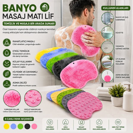 Enfa ENF-623 Banyo Masaj Matı Lif 28 cm