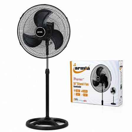 Armia 18 inç Sanayi Vantilatörü - 3 Metal Kanat 56 cm Çap 140 cm Yükseklik 80W