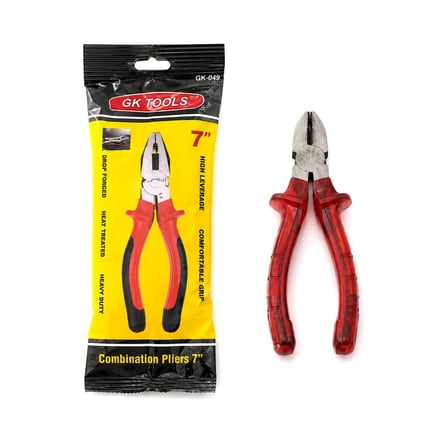 GK Tools Yan Keski 7 İnç 180 mm - Kırmızı Şeffaf Saplı- 6'li Paket