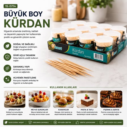 Ksmart K-0165 Büyük Boy Kürdan- 12'li Paket