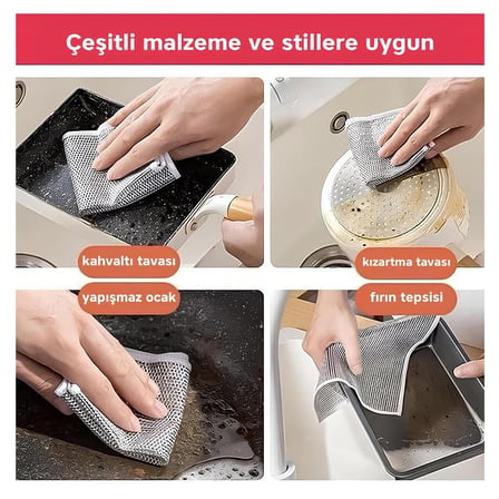 Pablito PBT-321 Tel Bez Bulaşık Bezi - 20x20 cm- 20'li Paket