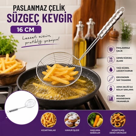 Pablito Home PBT-952 Saplı Metal Kevgir - 16 cm- 10'li Paket