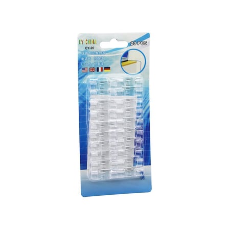İbico İ10-014 CY-20 İnce Kablo Tutucu Klips - Yapışkanlı Şeffaf Plastik 20 Adet- 20'li Paket