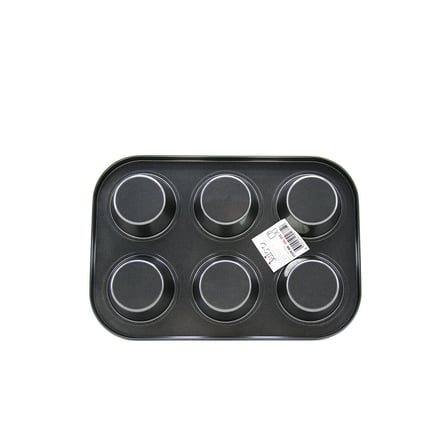 İbico İ22-375 Metal Muffin ve Kek Kalıbı 6 Gözlü - Siyah Düz