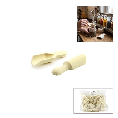 İbico İ22-401 Ahşap Bambu Kürek Baharat Kaşığı 2.5 cm- 100'li Paket