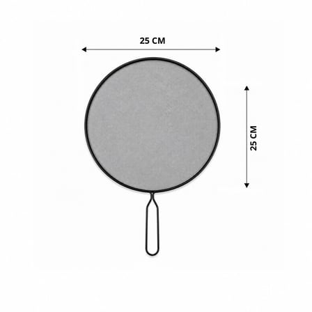 İbico İ22-421 Saplı Tel Yağ Sıçratmaz - 25 cm Siyah Metal Çerçeveli 14 cm Sap- 12'li Paket