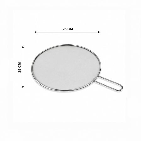 İbico İ22-424 Lux Krom Saplı Tel Yağ Sıçratmaz - 25 cm Metal Çerçeveli 17 cm Sap- 12'li Paket
