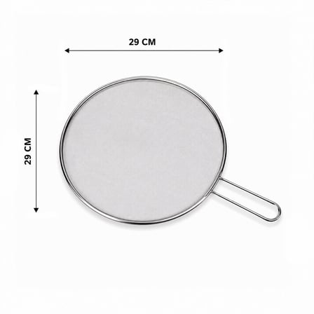 İbico İ22-425 Lux Krom Saplı Tel Yağ Sıçratmaz - 29 cm Metal Çerçeveli 17 cm Sap- 12'li Paket