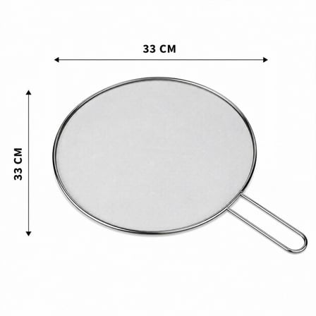 İbico İ22-426 Lux Krom Saplı Tel Yağ Sıçratmaz - 33 cm Metal Çerçeveli 17 cm Sap- 12'li Paket