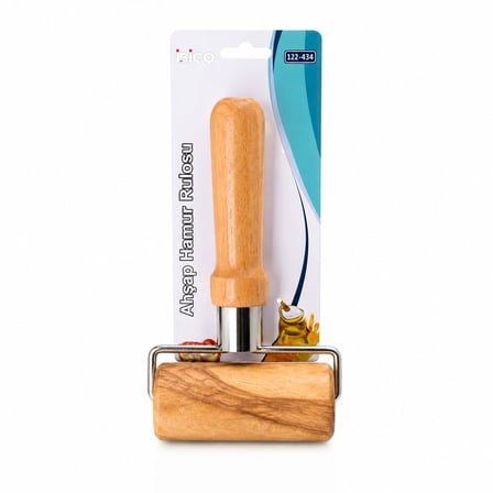 İbico İ22-434 Lux Ahşap Saplı Hamur Açma Ruleti - Metal Gövde- 12'li Paket