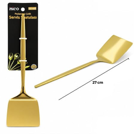 İbico İ22-453 Altın Gold Metal Servis Spatulası - 27 cm- 12'li Paket