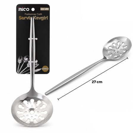 İbico İ22-450 Krom Metal Servis Kevgiri - 27 cm- 12'li Paket