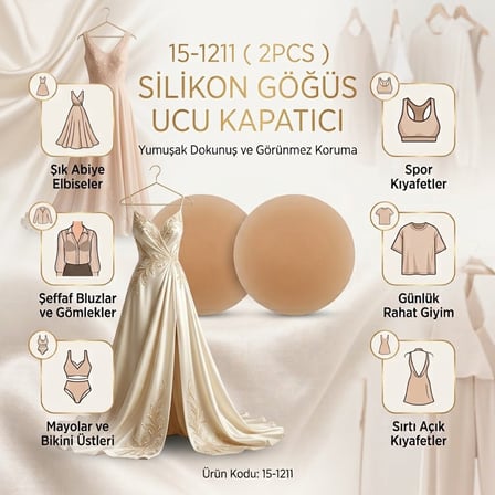 İbico İ15-080 Silikon Göğüs Ucu Kapatıcı - 2'li Set- 100'li Paket