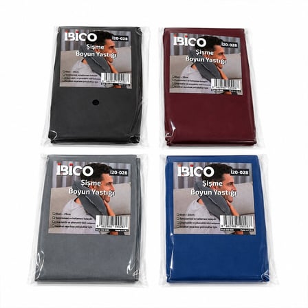 İbico İ20-028 Şişme Seyahat Boyun Yastığı 38x25 cm - Renkli Boyuna Geçmeli- 20'li Paket