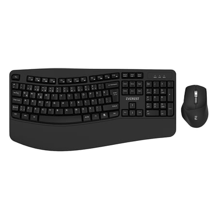 Everest KM-35 Kablosuz Klavye ve Mouse Seti - Multimedya Tuşlu, Ergonomik Bilek Destekli, Q Klavye