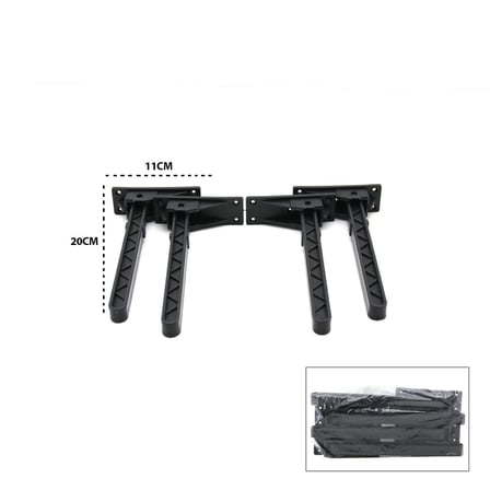 İbico-977 Aç Kapa Sofra Ayağı 20 cm - Siyah Komple Plastik- 4'li Paket