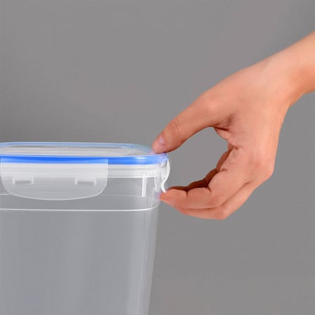Dünya DP-30112-102 Dikdörtgen Saklama Kabı 800 ml - Contalı Sızdırmaz Şeffaf Beyaz- 12'li Paket