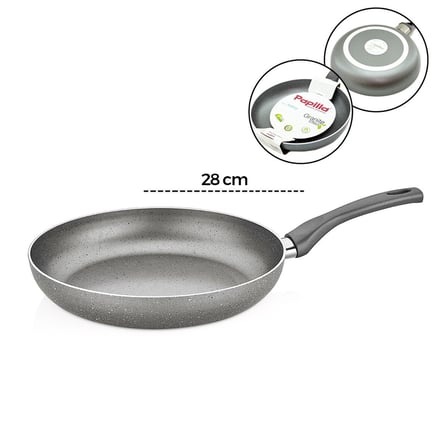 Papilla Fred 28 cm Maxi Granit Tava - Tek Saplı Gri Kırçıllı BRKT-705717- 6'li Paket