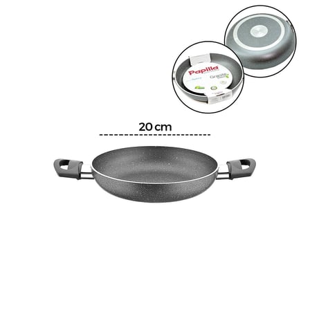 Papilla Fred 20 cm Granit Sahan - Çift Saplı Gri Kırçıllı BRKT-705724- 12'li Paket
