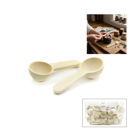 İbico İ22-405 Ahşap Bambu Kürek Baharat Kaşığı 4 cm- 50'li Paket