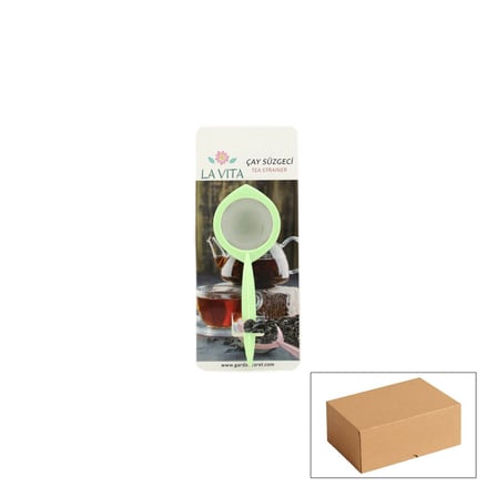 Lavita Plastik Renkli Saplı Çay Süzgeç- 24'li Paket