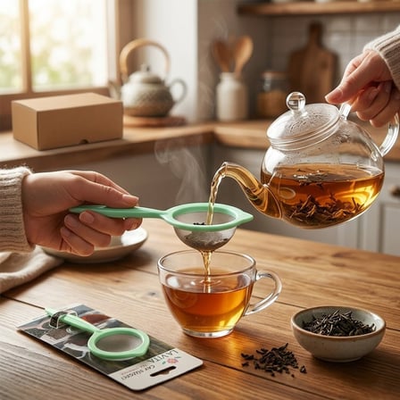 Lavita Plastik Renkli Saplı Çay Süzgeç- 24'li Paket
