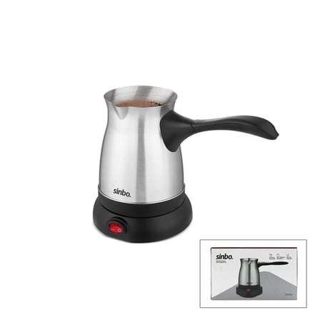 Sinbo SCM-9038 Çelik Elektrikli Türk Kahvesi Makinesi 500 ml - 6 Fincan Katlanır Kulplu Kablosuz