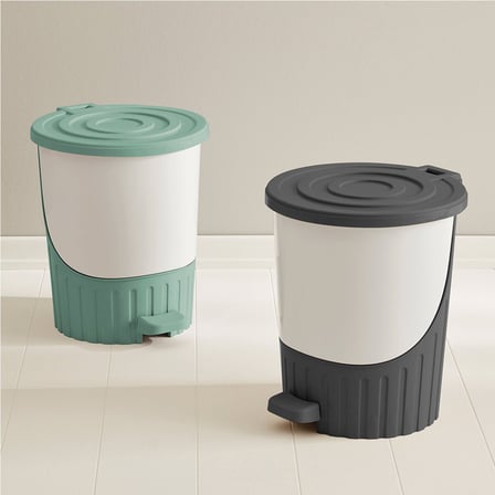 Dünya 01070 Pastel Lüks Pedallı Plastik Çöp Kovası 14 lt - Yeşil 315x285x335 mm- 6'li Paket