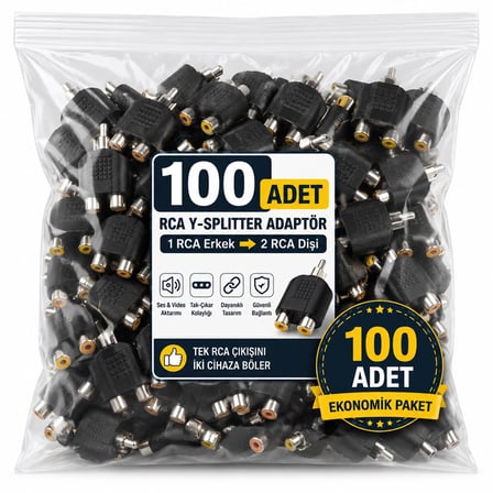 KRT-1133 RCA RCA Aparat Bağlantı Çevirici- 100'li Paket