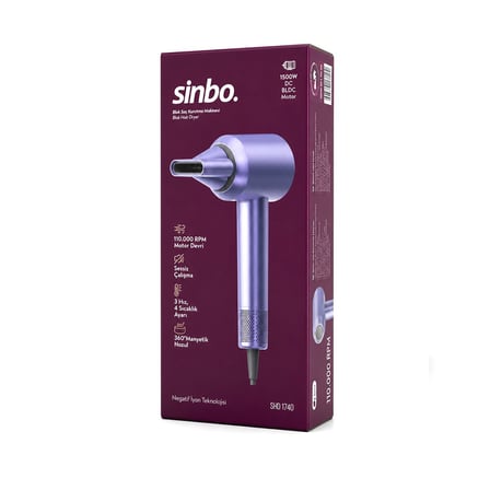 Sinbo SHD-1740 Mavi BLDC Turbo Motorlu Saç Kurutma Makinesi 1500W