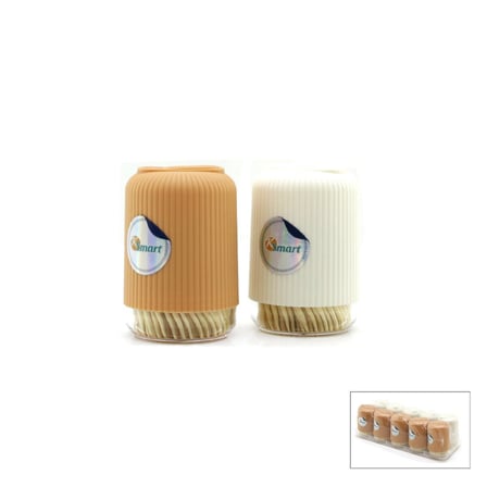 Ksmart K-1481 Tuzluk Model Cam Kürdanlık - Renkli Plastik Kapaklı- 10'li Paket