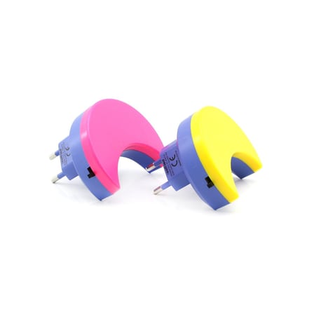 Softled-6975 Ay Figürlü Renkli Gece Lambası - 0.5W 3 LED- 10'li Paket