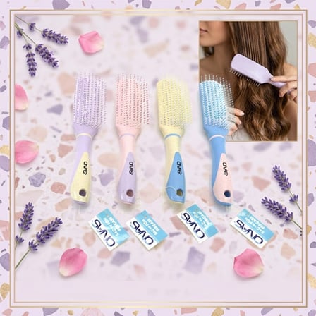 Onas ONS-779 Saç Fırçası ve Tarak - Çift Renk Plastik Sap ve Gövde, Renkli Top Uçlu, 4 Renk Mix- 12'