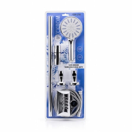 Tudor TDR-256 Krom Sürgülü Lüks Duş Seti - Vakumlu Ambalaj